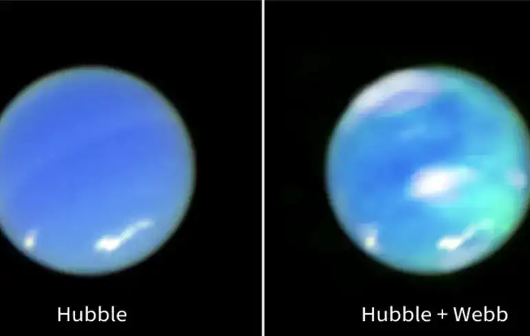 Le télescope James Webb observe pour la première fois des aurores sur Neptune جيمس ويب" يرصد الشفق القطبي على نبتون لأول مرة