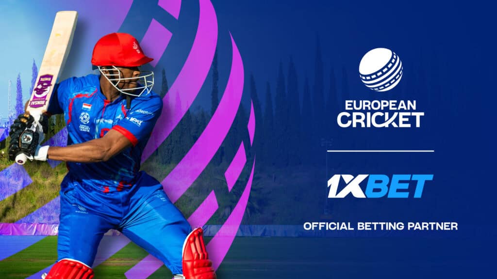 1xBet شريك رسمي حصري لشبكة الكريكيت الأوروبية
