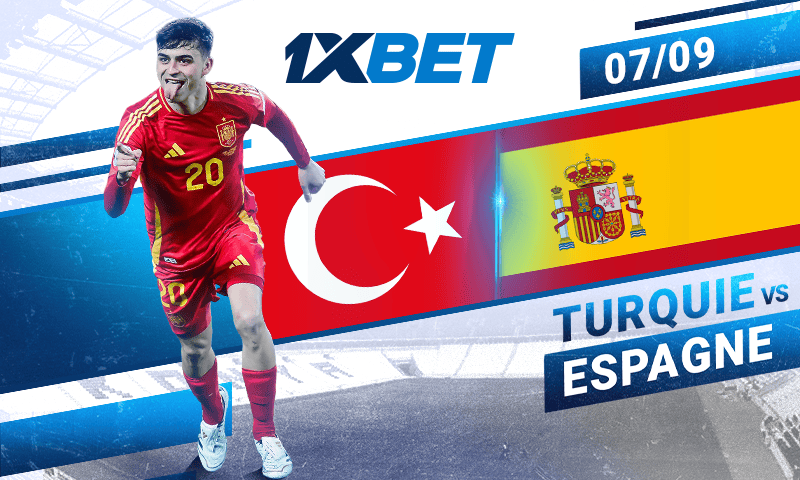1xBet vous propose : Turquie – Espagne. Choc de haut de tableau pour la carte de qualification à la Coupe du Monde 2026. Turquie contre Espagne : analyse du match de qualification pour la Coupe du monde 2026 et cotes | 1xBet